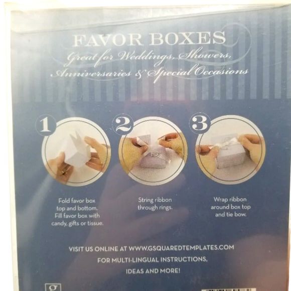 Wedding Anniversary Special Squared Favor Boxes Rings Ribbons 12 Count - Picture 3 of 5